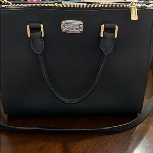 Michael Kors Black Satchel with Gold Accents